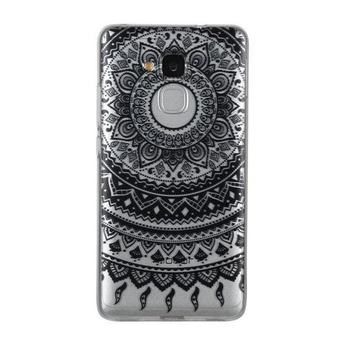 Hq-Cloud® Coque Étui Transparent En Tpu Silicone Pour Huawei P9 Lite / G9 Lite  En  Noir  Transparent Motif Mandala Design Soleil Indien