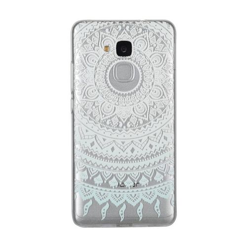 Hq-Cloud® Coque Étui Transparent En Tpu Silicone Pour Huawei P9 Lite / G9 Lite  En  Blanc  Bleu  Motif Mandala Design Soleil Indien