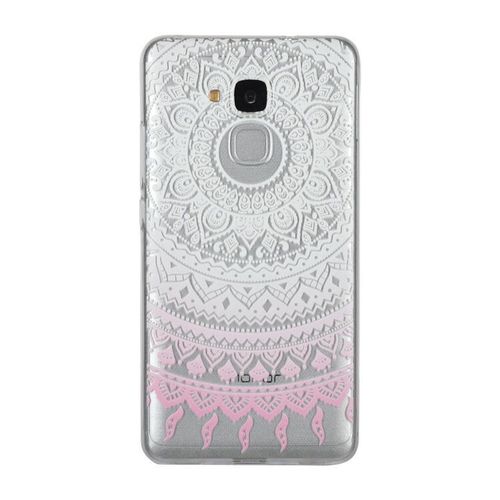 Hq-Cloud® Coque Étui Transparent En Tpu Silicone Pour Huawei P9 Lite / G9 Lite  En  Blanc Rose   Transparent Motif Mandala Design Soleil Indien