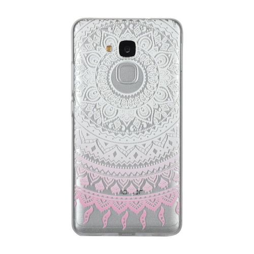 Hq-Cloud® Coque Étui Transparent En Tpu Silicone Pour Huawei P9 Lite / G9 Lite  En  Blanc Rose   Transparent Motif Mandala Design Soleil Indien