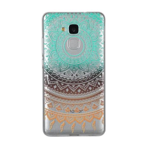 Hq-Cloud® Coque Étui Transparent En Tpu Silicone Pour  Huawei  Honor 5c En  Vert  Jaune Motif Mandala Design Soleil Indien