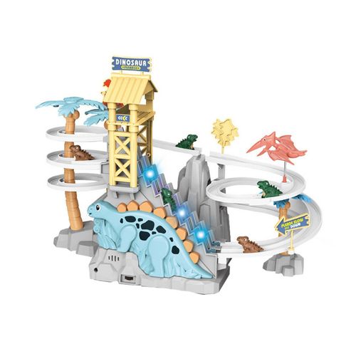 Ensemble De Jouets Électriques Pour Piste D'escalade De Dinosaure Avec Lumière Et Musique - Gris