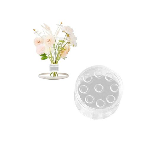 Support de tige d'ikebana en spirale pour vases, support d'arrangement floral DIY - Transparent - S