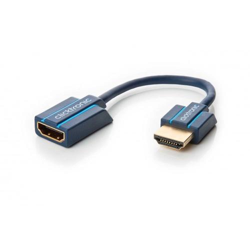 HDMI câble d'extension [1x HDMI-prise mâle - 1x HDMI-Buchse] 0.10 m bleue clicktronic
