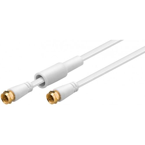 Inakustik SAT câble de raccordement [1x F-prise mâle - 1x F-Stecker] 5 m 85 dB ore Steckkontakte blanc Goobay
