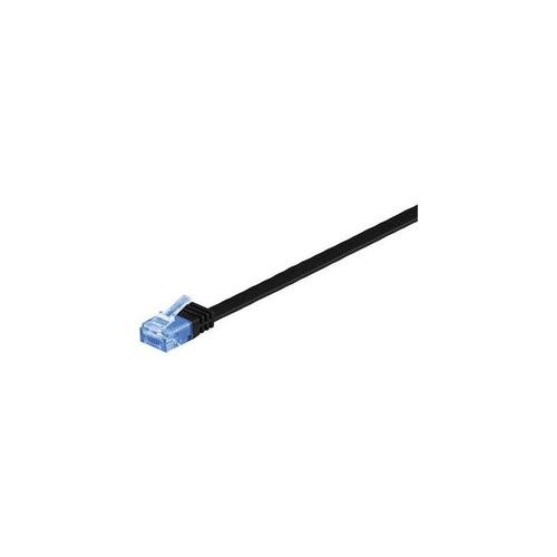goobay - Cordon de raccordement - RJ-45 (M) pour RJ-45 (M) - 7 m - UTP - CAT 6a - moulé, plat - noir