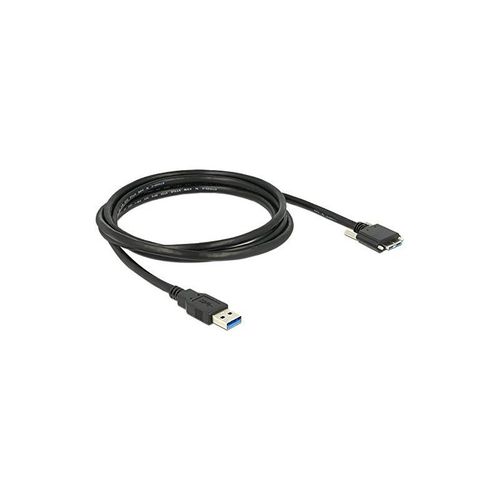 Delock - Câble USB - Micro-USB de type B (M) pour USB type A (M) - USB 3.0 - 2 m - vis moletées - noir