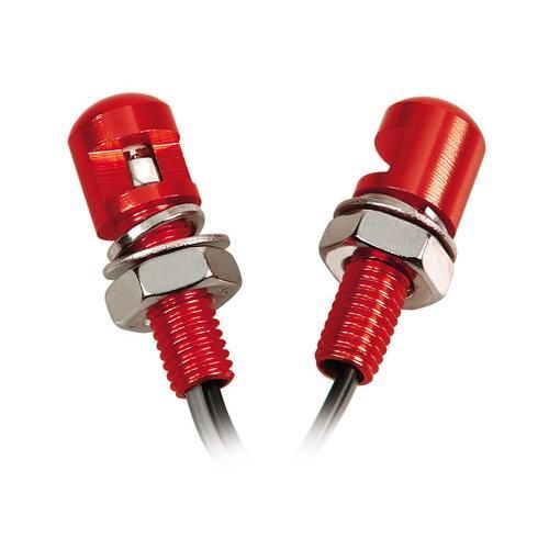 2 Éclaireurs Led Blanc A Vis Aluminium Rouge
