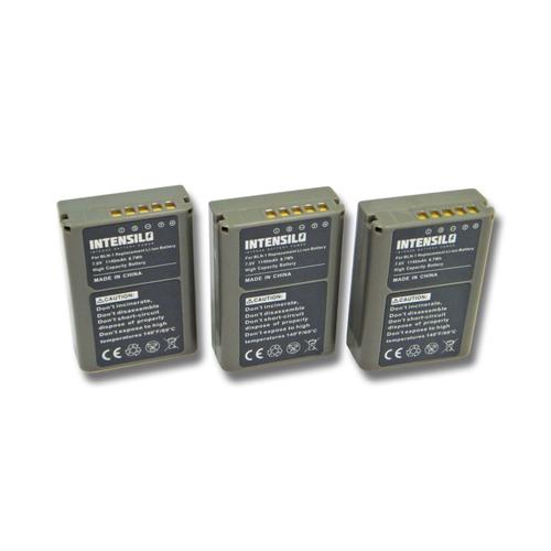 INTENSILO 3x Li-Ion batterie 1140mAh (7.6V) pour appareil photo vidéo Olympus Pen E-P5, EP5 comme PS-BLN1.