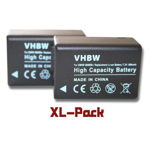 2 x vhbw batterie Set 800mAh pour caméra Panasonic Lumix DMC-FZ72 comme Panasonic DMC-BMB9, DMW-BMB9E, Leica BP-DC9.
