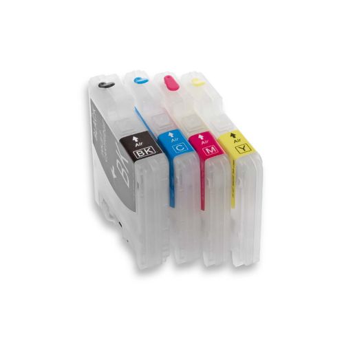 vhbw CISS cartouche vide pour imprimante en lot B/C/M/Y pour Brother MFC-250, MFC-255CW, MFC-290C, MFC-295C, MFC-295CN, MFC-355CW, MFC-395CW