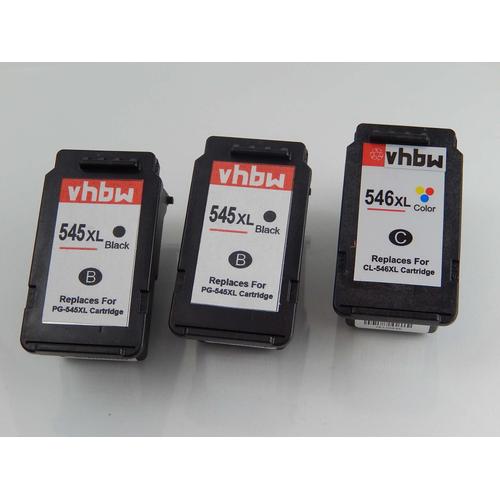 vhbw 3x cartouches rechargée pour Canon Pixma IP2820, MG2440, IP-2850, IP2850, MG2400, MG2450 imprimante - Set noir, CMY