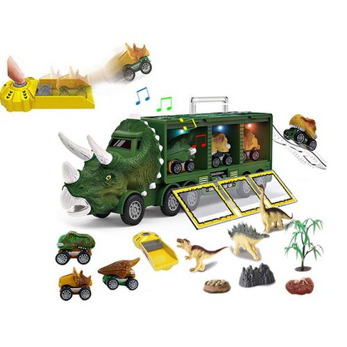 Tirez Le Camion De Dinosaure Ensemble De Jouets Camion De Transport De Dinosaure Avec Musique Vert Clair