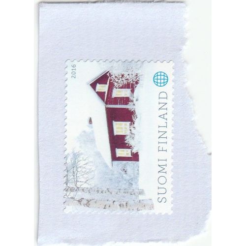 Timbre Suomi Finalnd Maison Sous La Neige