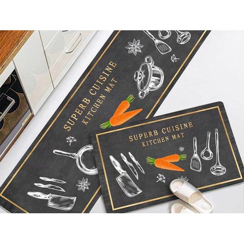 2 Pièces Tapis De Cuisine Tapis De Cuisine Tapis De Sol Rectangulaire Ensemble Tapis - St5