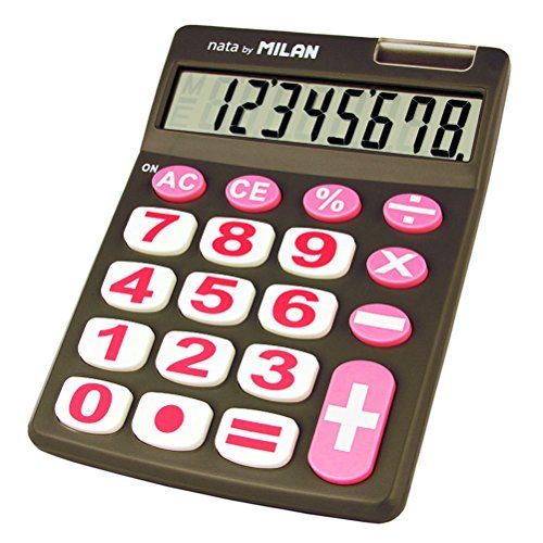 Milan 151708GBL Blister Calculatrice Electronique 8 chiffres Touches grands