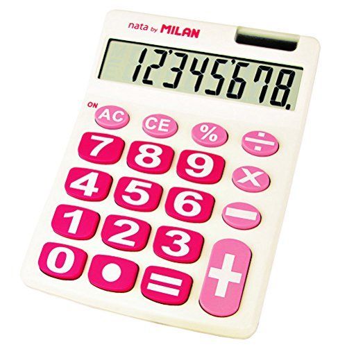 Milan 151708WBL Blister Calculatrice Electronique 8 chiffres Touches grands