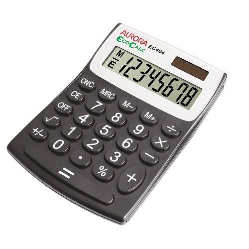 Aurora EC404 Calculatrice de poche EcoCalc en plastique recyclé