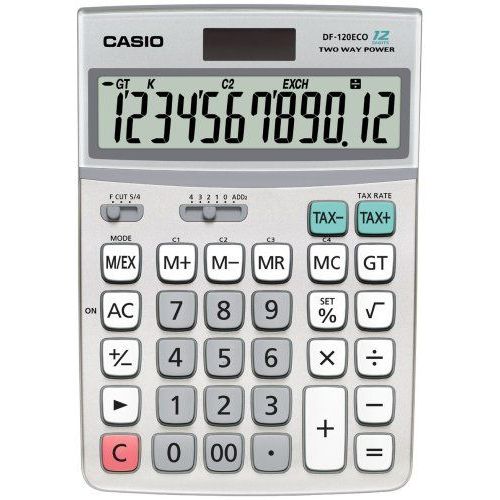 Casio DF-120ECO-W-EH Calculatrice de Poche Gris