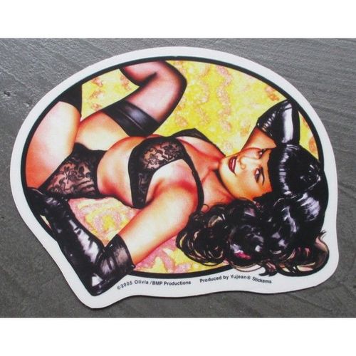 Sticker Bettie Page Sous Vetement En Dentelles Autocollant