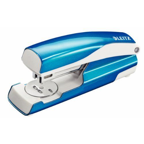 Leitz Wow Agrafeuse De Bureau En Métal Boîte Carton - Bleu Métallisé