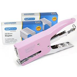 Rapesco Pince Agrafeuse Porpoise (Rose) & 2 Boîtes De 5000 Agrafes 26/8 Mm