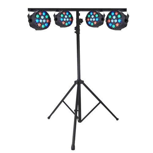 PROJECTEURS IBIZA A LED Pack Light 4 PAR MINI RGBW + Portique