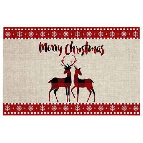 Tapis De Porte À Motif D'élan De Noël, Tapis De Sol Antidérapant, Tapis De Cuisine, Décor De Noël