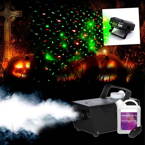 Soirée Halloween Machine à fumée + Liquide + Laser Light Rouge/Vert EGO