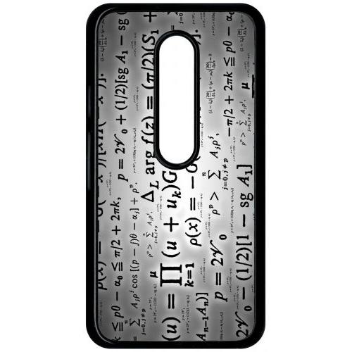 Coque Pour Smartphone - Calcul Pi Math Fond Argent - Compatible Avec Motorola Moto G (3rd Gen) - Plastique - Bord Noir