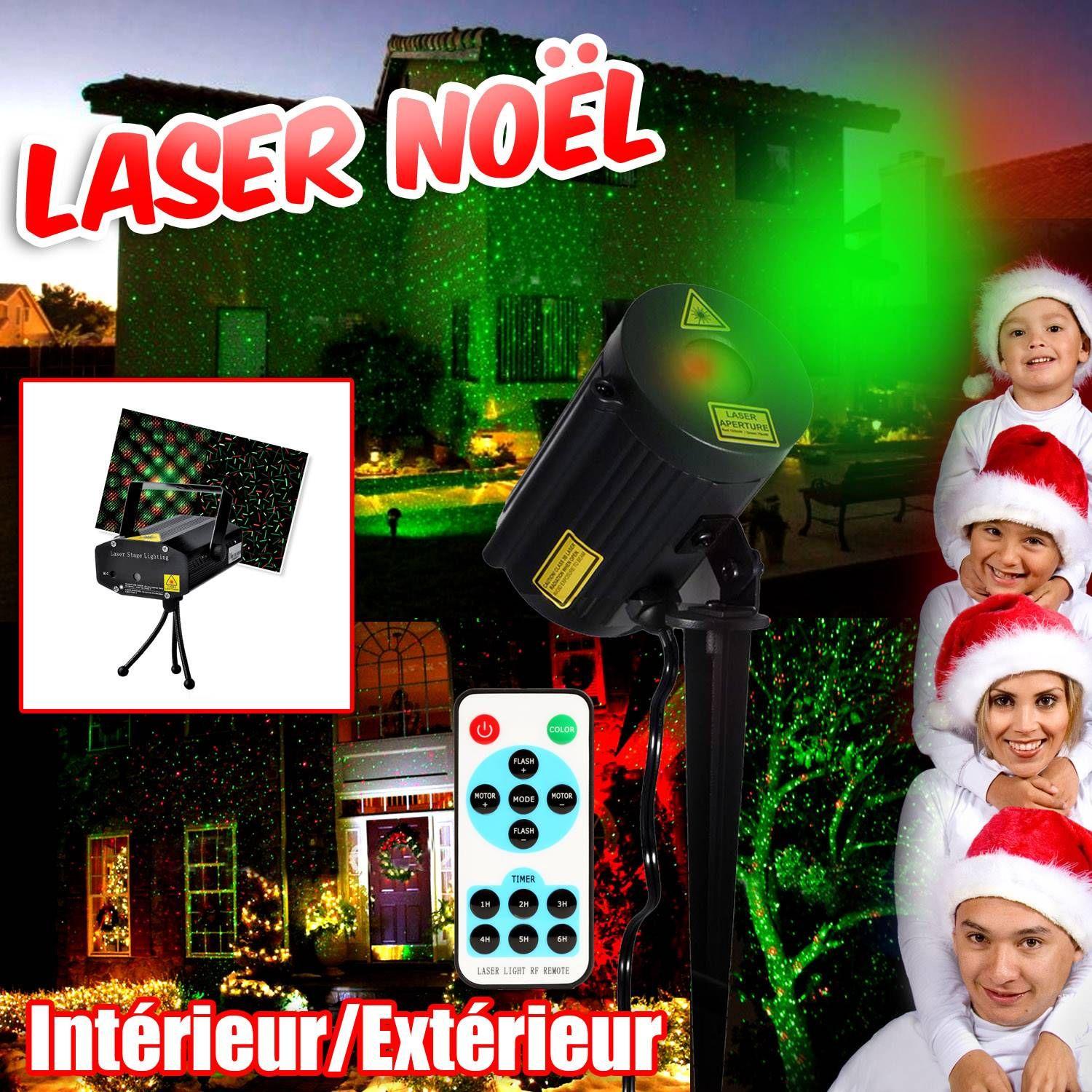 Projecteur Laser Extérieur Rouge et Vert, Etoiles Dynamiques