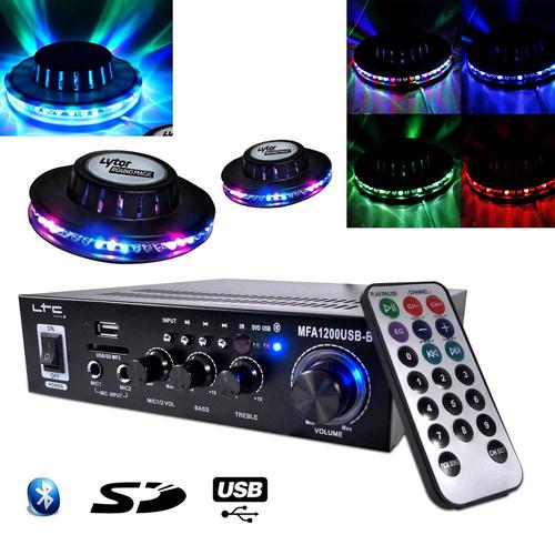 Amplificateur 100w Hifi karaoké noir MFA-1200-BK + 2 Effets OVNI UFO LED