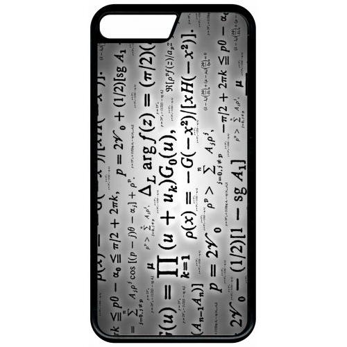 Coque Pour Smartphone - Calcul Pi Math Fond Argent - Compatible Avec Apple Iphone 7 Plus - Plastique - Bord Noir