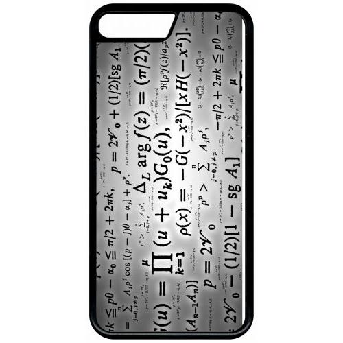 Coque Pour Smartphone - Calcul Pi Math Fond Argent - Compatible Avec Apple Iphone 7 - Plastique - Bord Noir