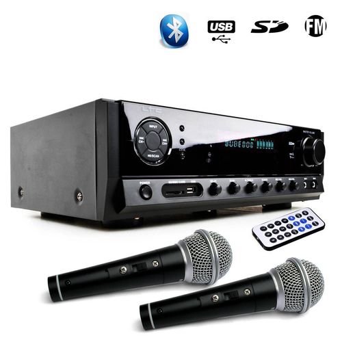 AMPLI HIFI STEREO KARAOKE Home-cinéma LTC Auio ATM6500BT 100W + 3x20W + USB Bluetooth FM AUX DVD + 2 MICROS