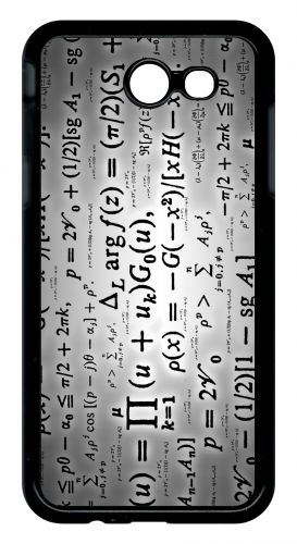 Coque Pour Smartphone - Calcul Pi Math Fond Argent - Compatible Avec Samsung Galaxy J3 (2017) - Plastique - Bord Noir