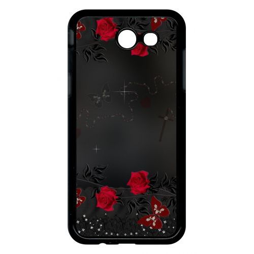 Coque Pour Smartphone - Roses Gothic Chapelet - Compatible Avec Samsung Galaxy J3 (2017) - Plastique - Bord Noir