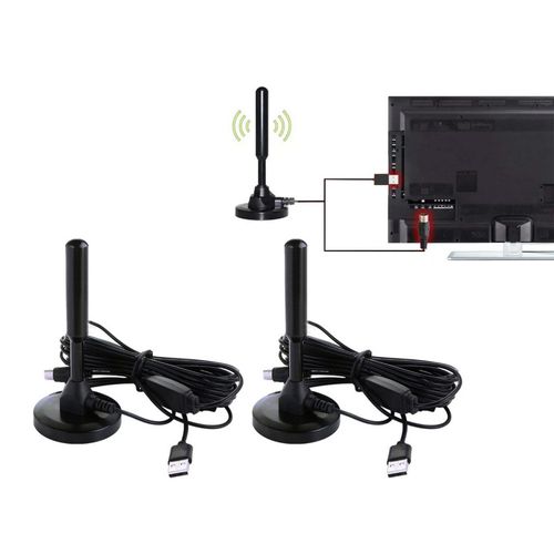 Antenne de télévision numérique Portable, 2 pièces, amplificateur de Signal aérien HDTV d'intérieur