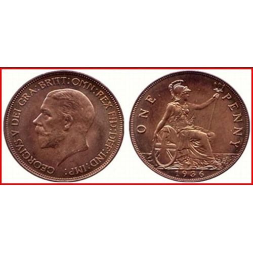Pièce De 1 Penny À L'effigie De Georges V (1936)