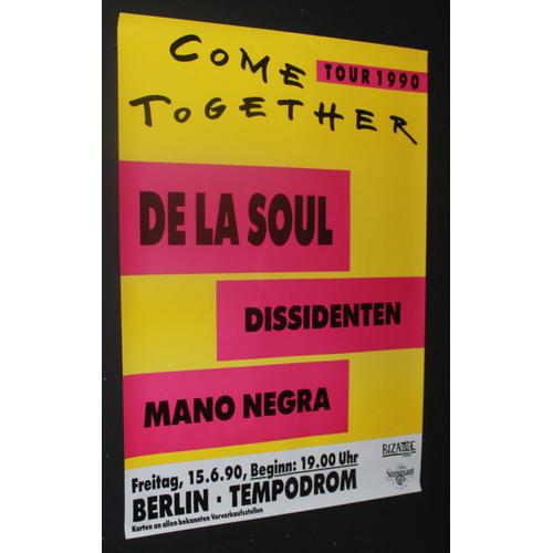 De La Soul - Mano Negra + Dissidenten - Come Together 1990 Original Concert Tour Poster Berlin - Affiche / Poster Envoi En Tube - 59x84cm