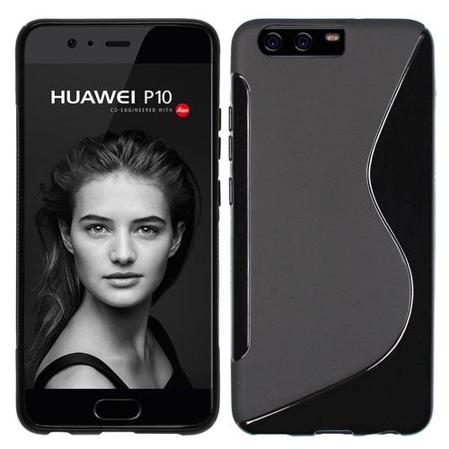 Huawei P10 5.1" (Non Compatible Huawei P10 Plus/ P10 Lite): Housse Etui Pochette Coque Silicone Gel S Line - Noir