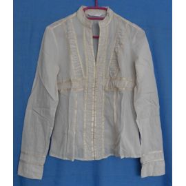 Chemise Écru. Fronces Et Satin. Promod.  Taille S