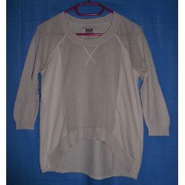Pull Beige Ajouré Et Bouloches. Asymétrique. Bershka. Coton. Taille 38