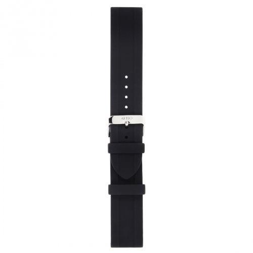 Bracelet Pour Montre Akteo Boucle Argent 22 Mm Silicone Noir