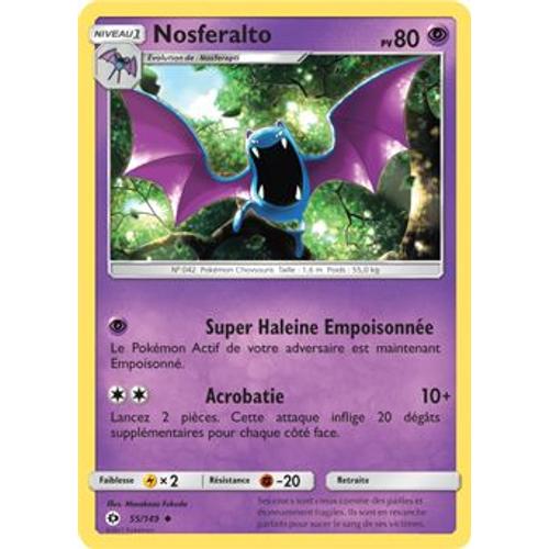 Carte Pokémon Nosferalto 55/149 - Soleil Et Lune 
