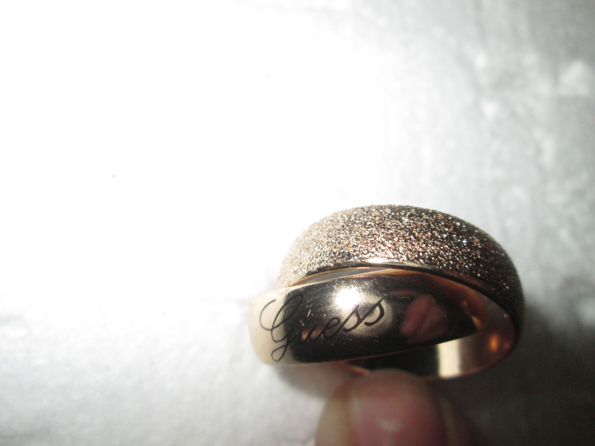 Bague Double Bague Dorée Guess Taille 9   Grande Taille