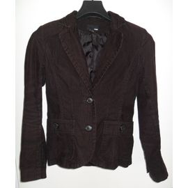 Veste En Velours Marron Foncé. H&m. Coton. Taille 36.