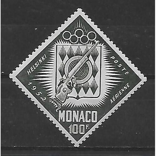 Monaco Poste Aerienne 1953 : Jeux Olympiques D'helsinki  : Tir - Timbre 100 F. Vert Foncé Neuf ** Cote 25 