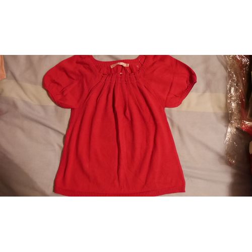 Pull Manche Courte Cfk Coton 10 Ans Fuchsia