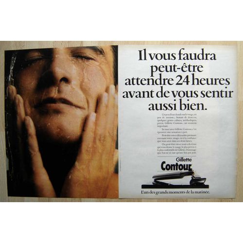 Publicité Papier - Rasoir Gillette Contour De 1985